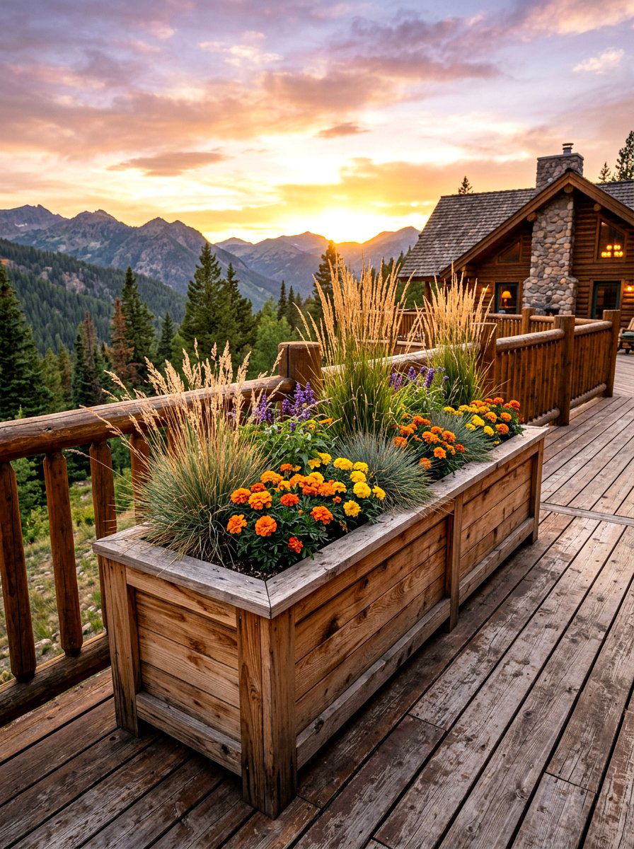 Cedar Deck Planter Box - 30 deck railing planter ideas