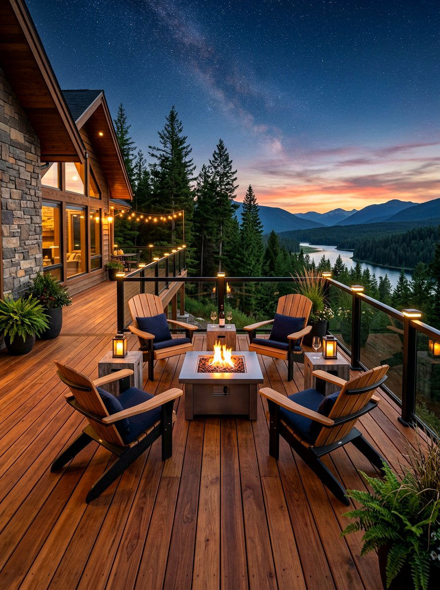 Cedar Deck Starlit Patio - 30 starlit patio ideas
