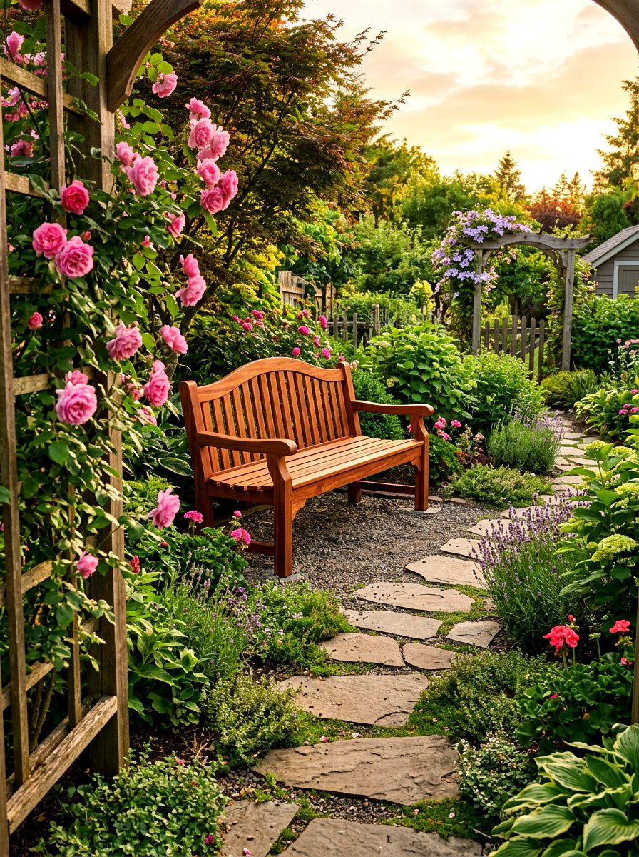 Cedar Garden Bench - 30 front porch bench ideas