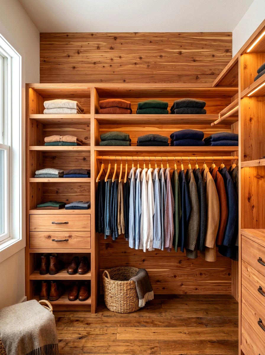 Cedar Lined Closet Backing - 30 organizing a walk in closet ideas