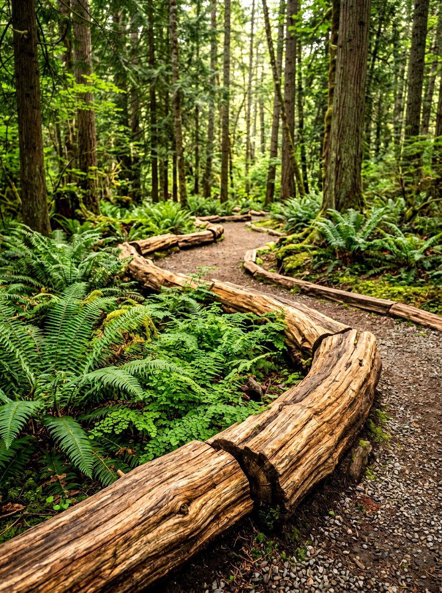 Cedar Log Tree Border - 30 tree ring flower bed ideas