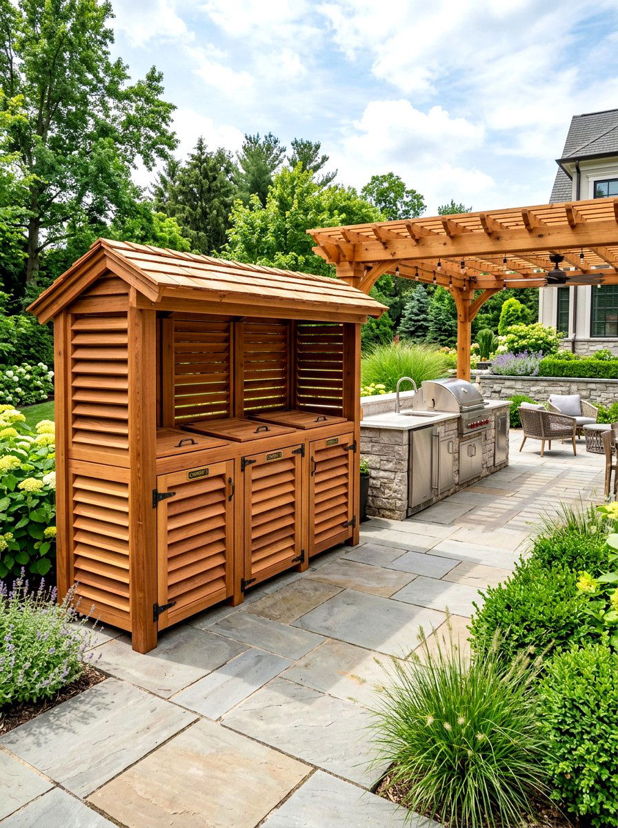 Cedar Louvered Compost Station - 30 compost station ideas