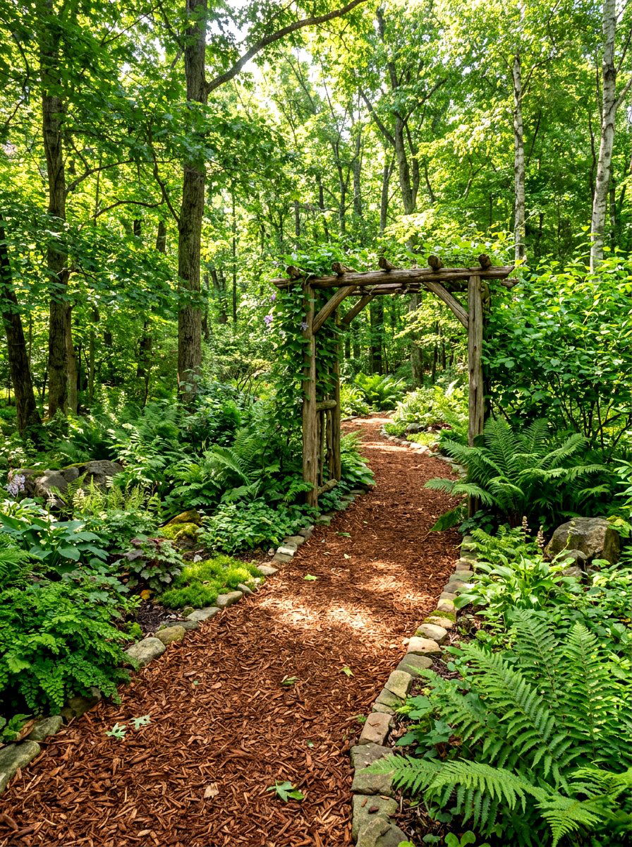 Cedar Mulch Walkway - 30 mulch landscaping ideas