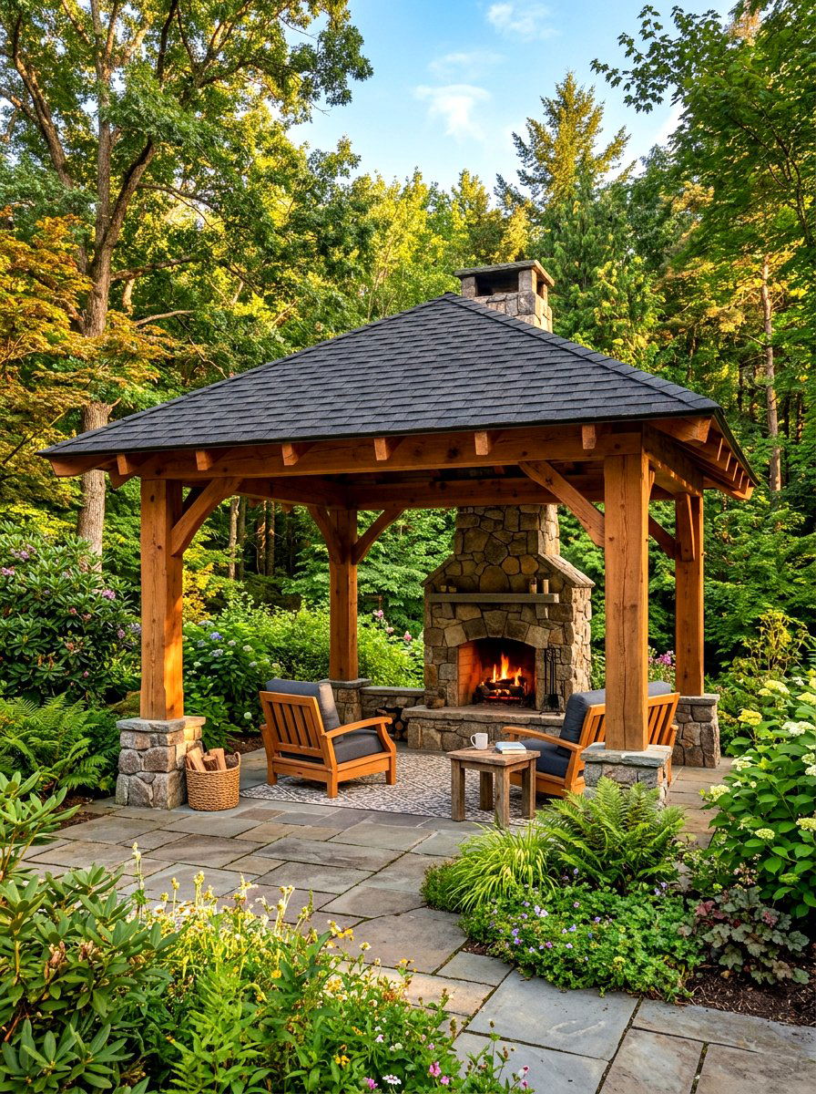 Cedar Pavilion - 30 patio cover ideas