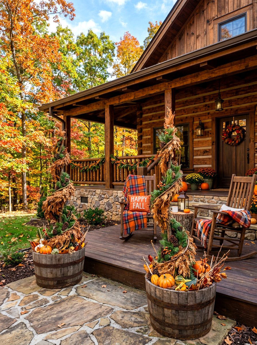 Cedar Pine Spiral Decor - 30 topiary front porch ideas aesthetic