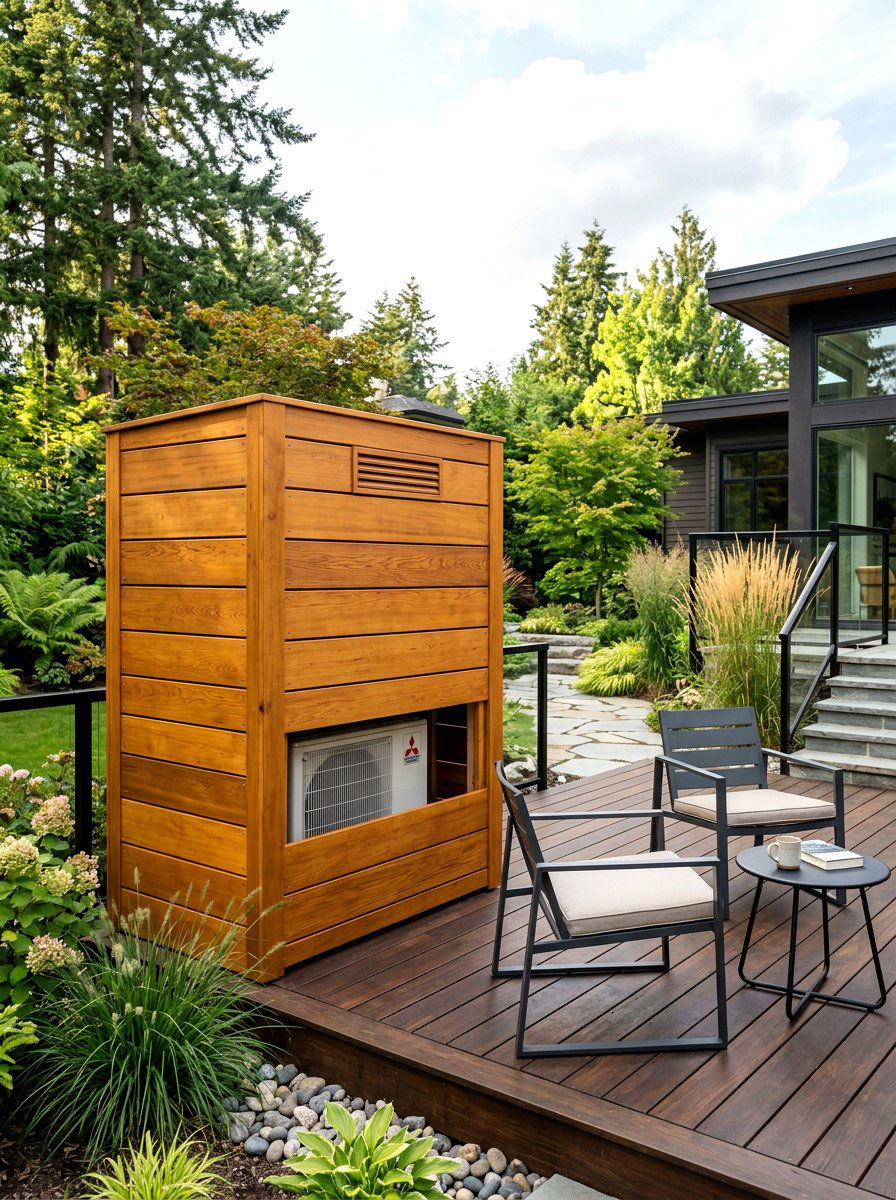 Cedar Plank AC Enclosure - 30 air conditioner screen ideas