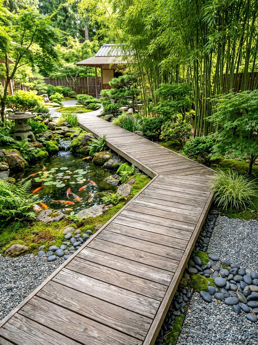 Cedar Plank Path - 30 garden path ideas