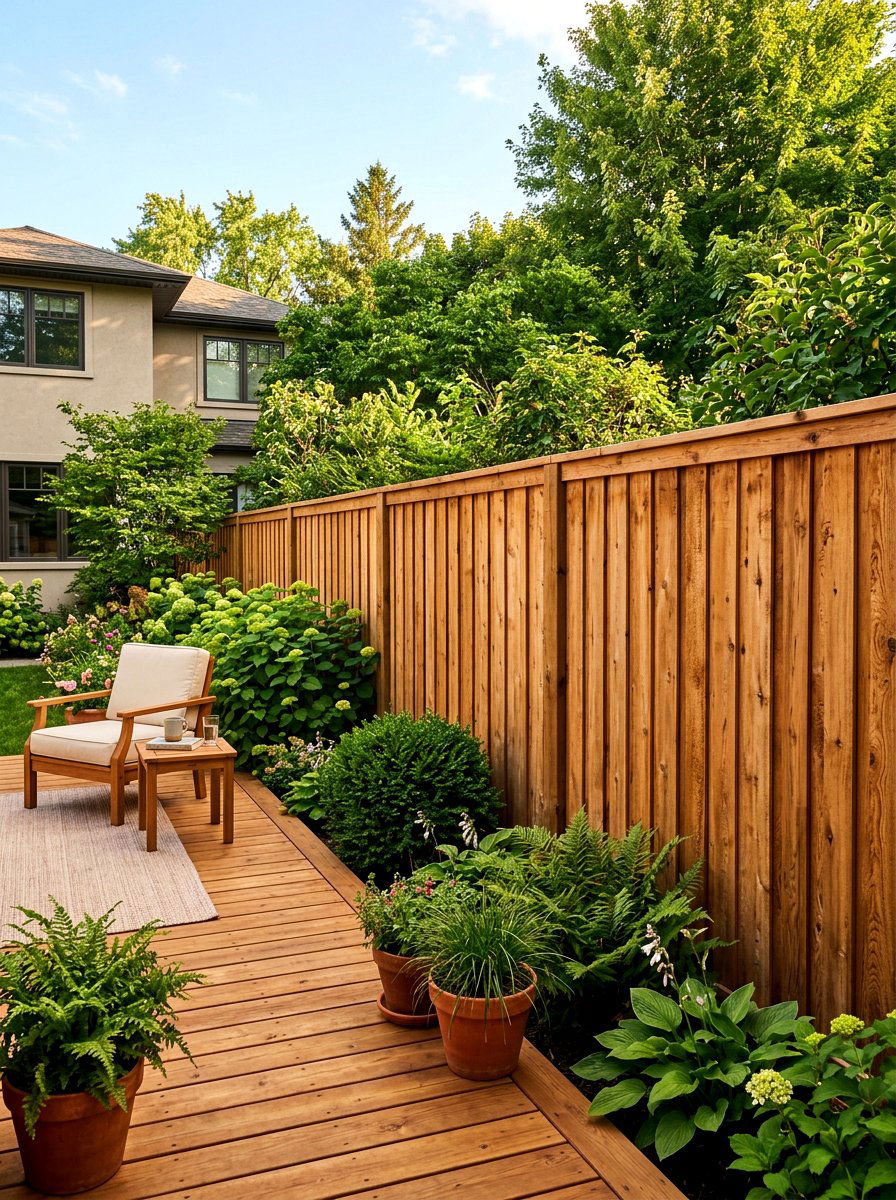 Cedar Plank Privacy - 30 garden fence ideas