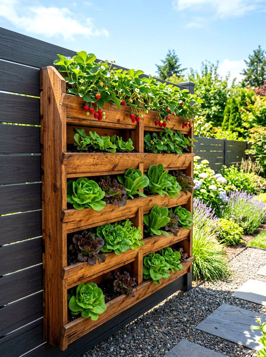 Cedar Plank Vertical Garden - 30 rustic vertical garden ideas