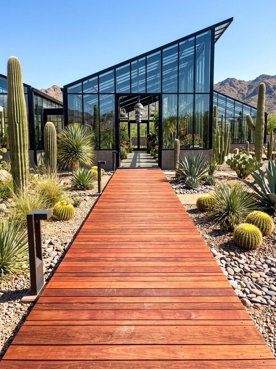 Cedar Plank - 30 greenhouse path ideas