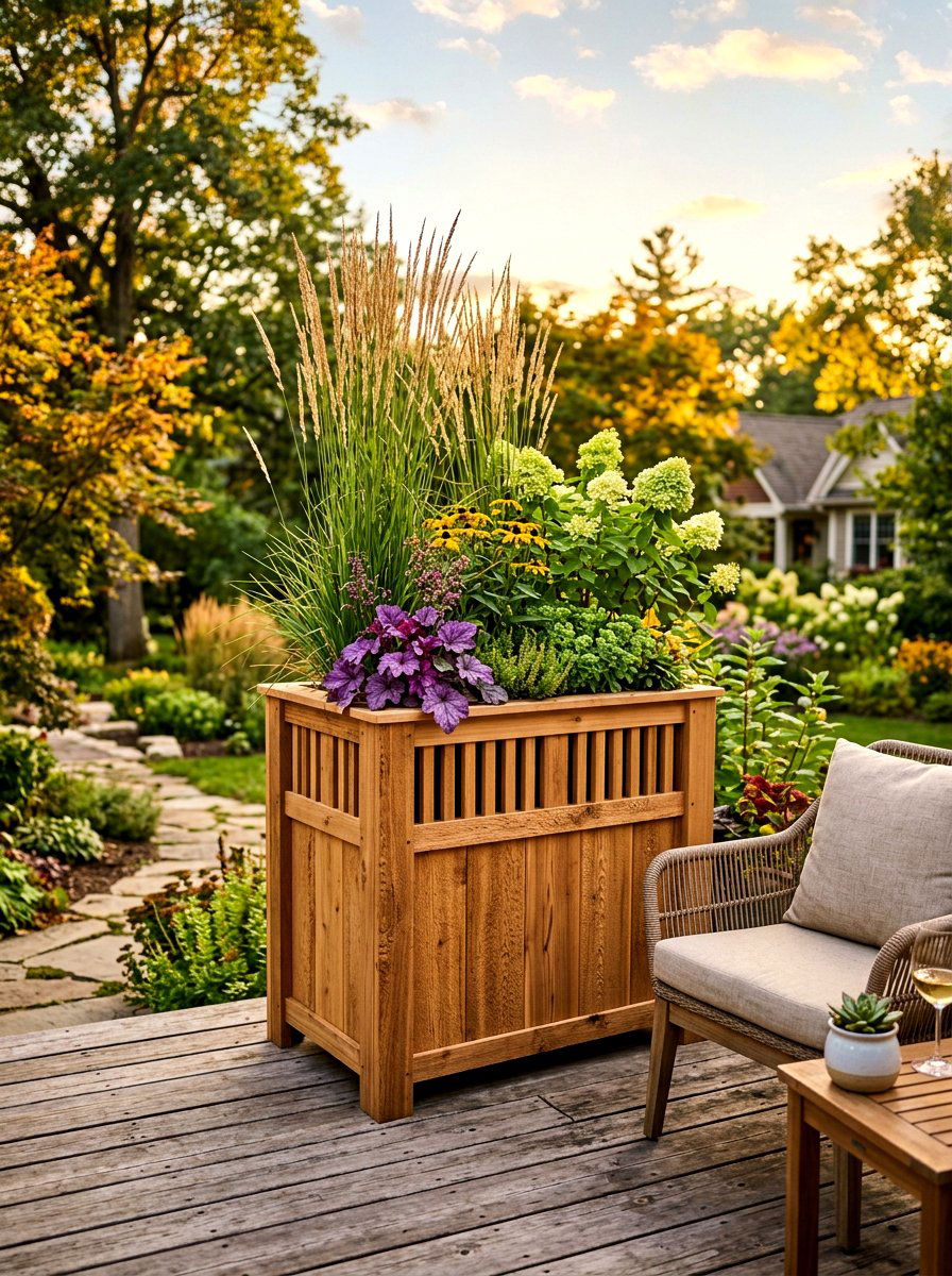 Cedar Planter Box - 30 privacy wall planter ideas
