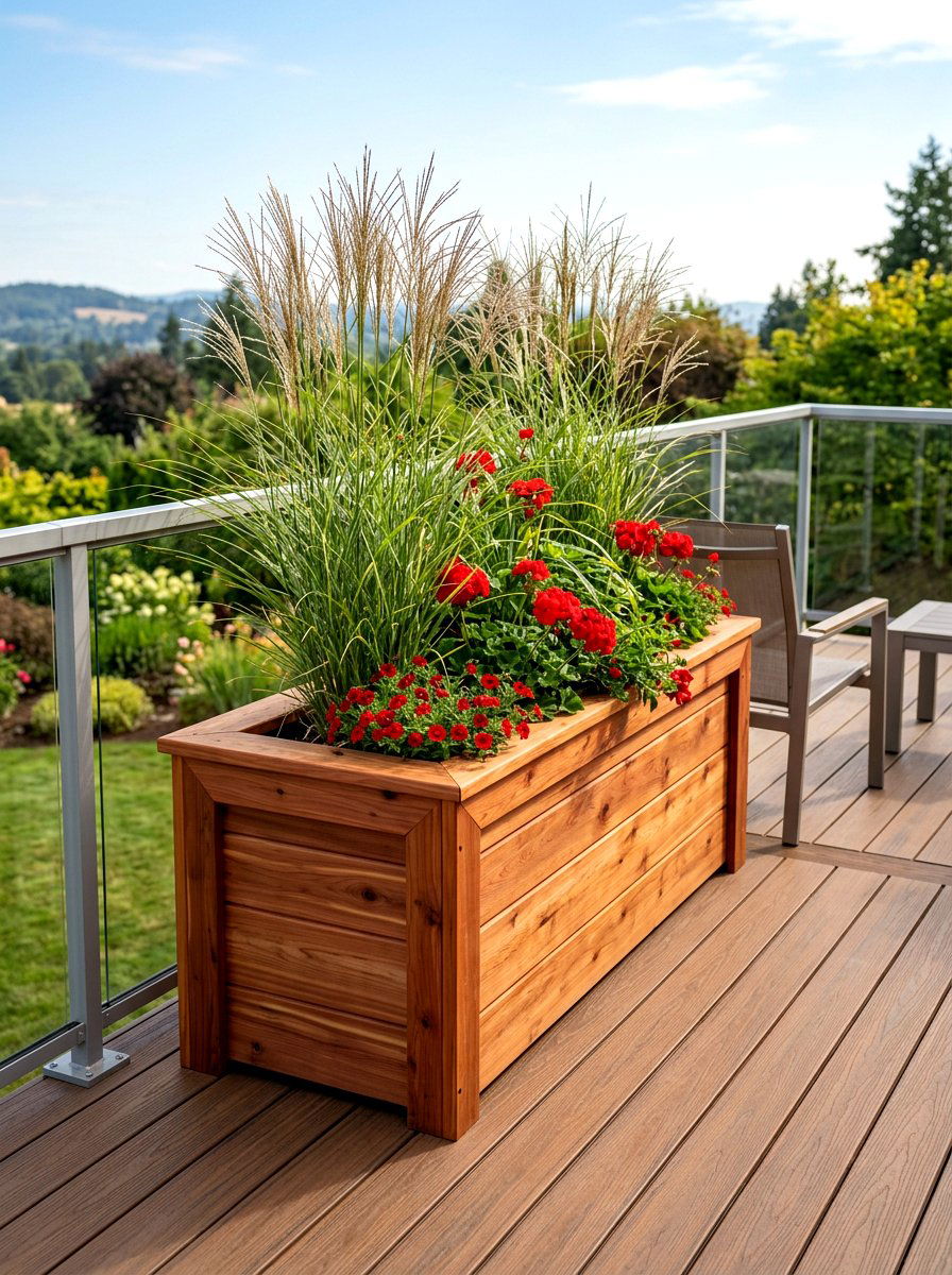 Cedar Planter Box - 30 rustic planter ideas