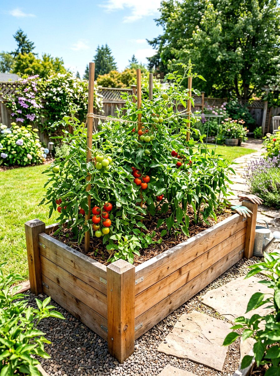 Cedar Planter Garden - 30 salsa garden ideas