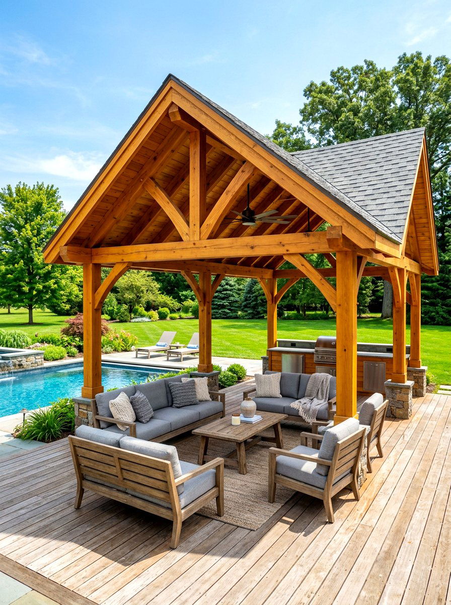 Cedar Pool Pavilion - 30 pool pavilion ideas