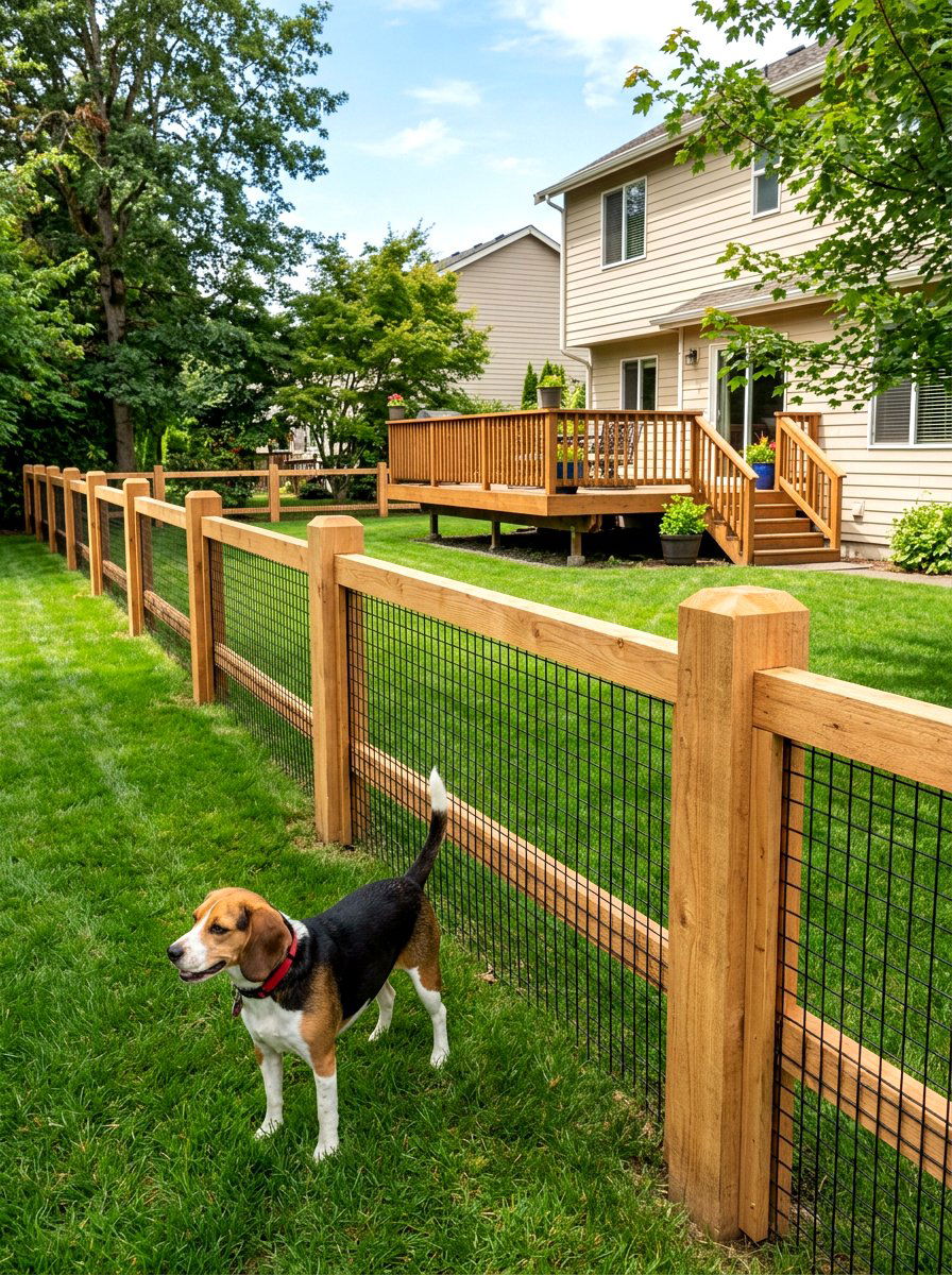 Cedar Post Rail Yard - 30 dog fence ideas