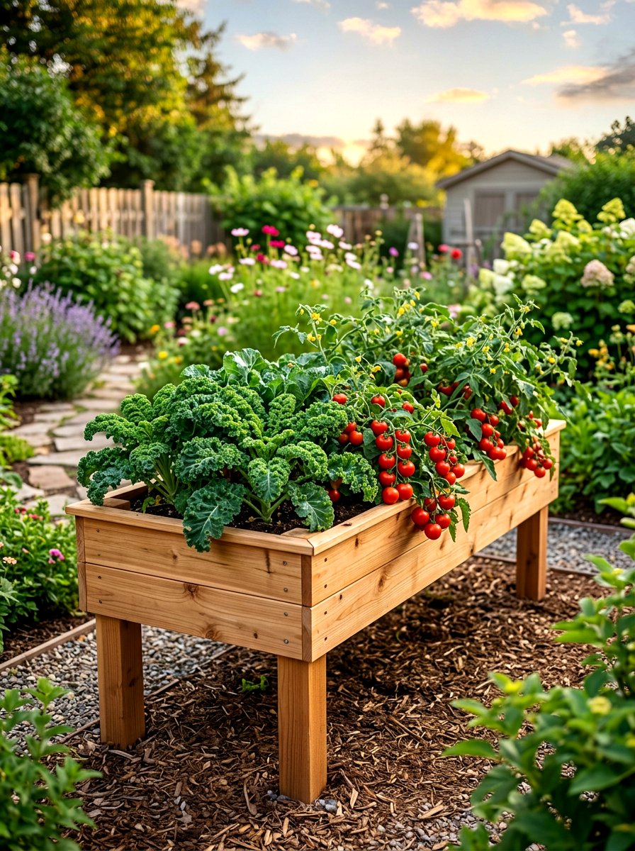 Cedar Raised Garden Bed - 30 elevated garden bed ideas
