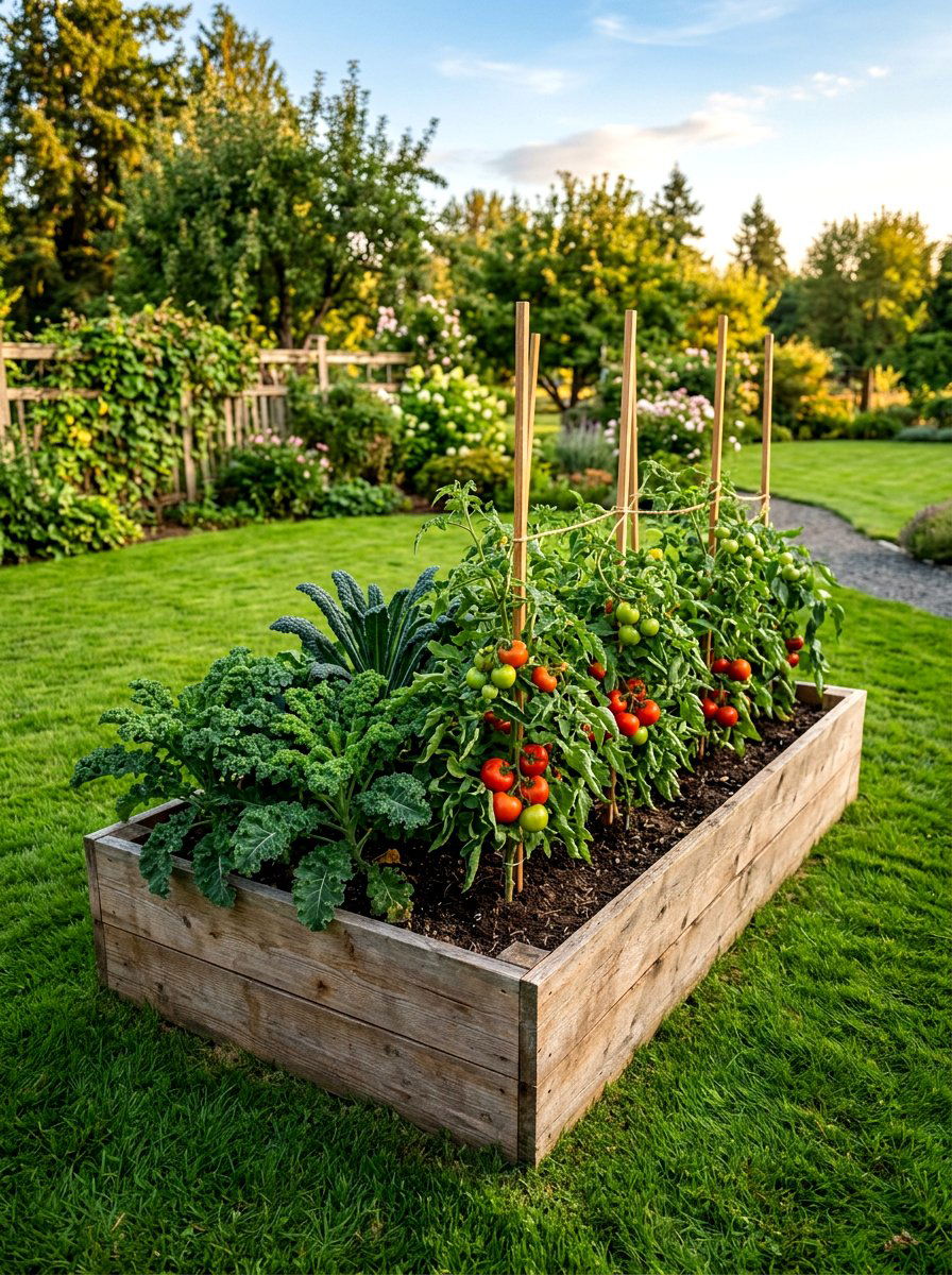 Cedar Raised Garden Bed - 30 backyard planter ideas