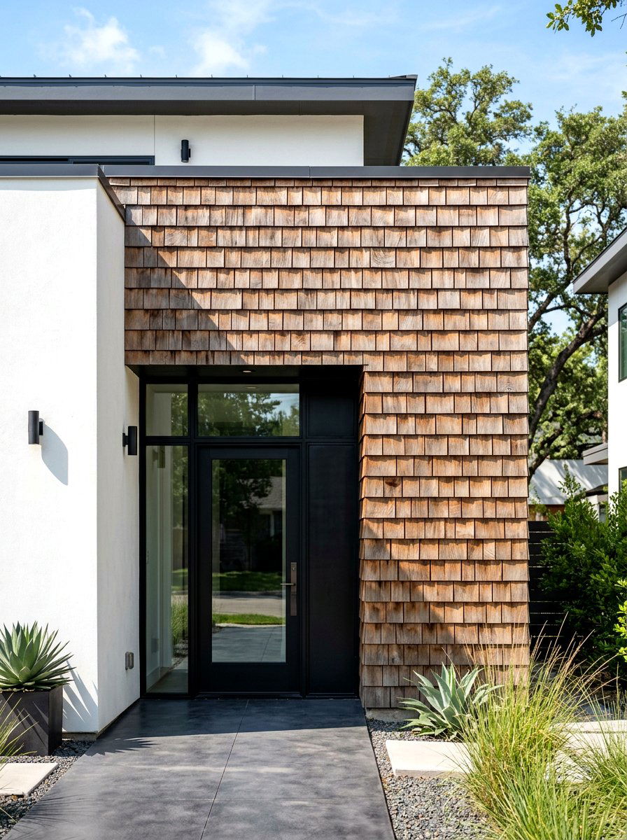 Cedar Shake Accent Wall - 30 cedar shake exterior ideas