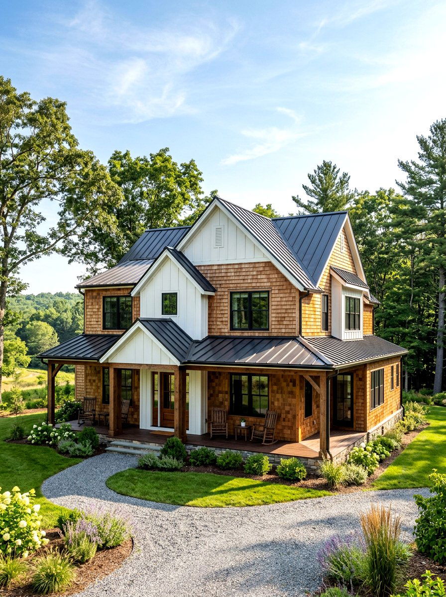 Cedar Shake Modern Farmhouse - 30 cedar shake exterior ideas