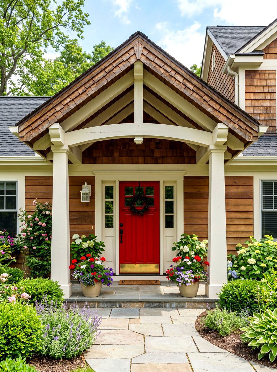 Cedar Shake Portico - 30 cedar shake curb appeal ideas