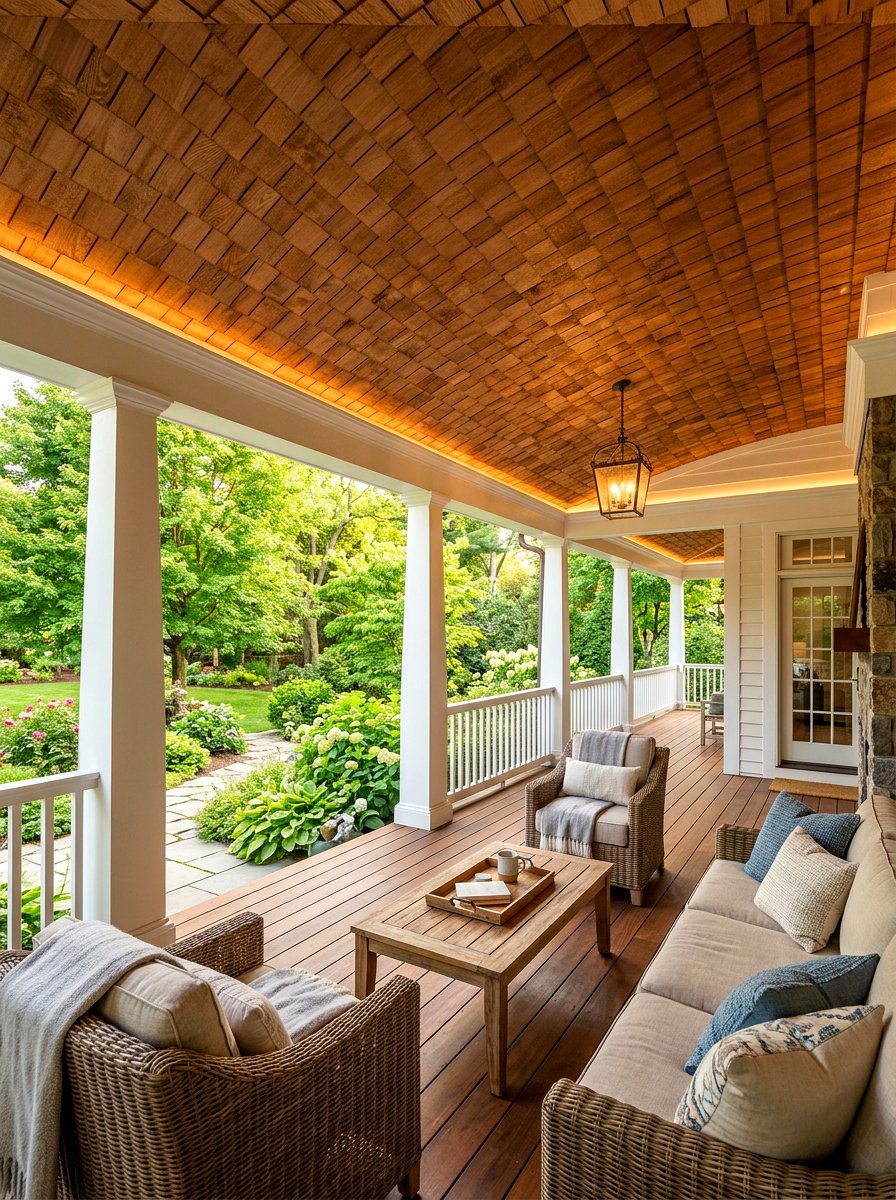 Cedar Shingle Porch Ceiling - 30 cedar shake exterior ideas