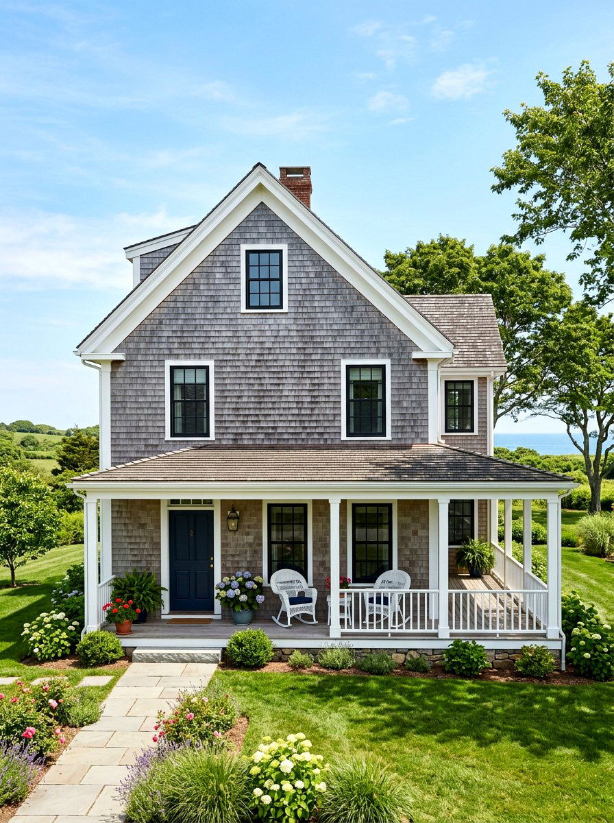 Cedar Shingle Siding - 30 farmhouse front facade ideas