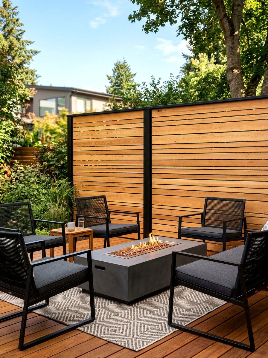 Cedar Slat Deck Privacy - 30 deck privacy ideas