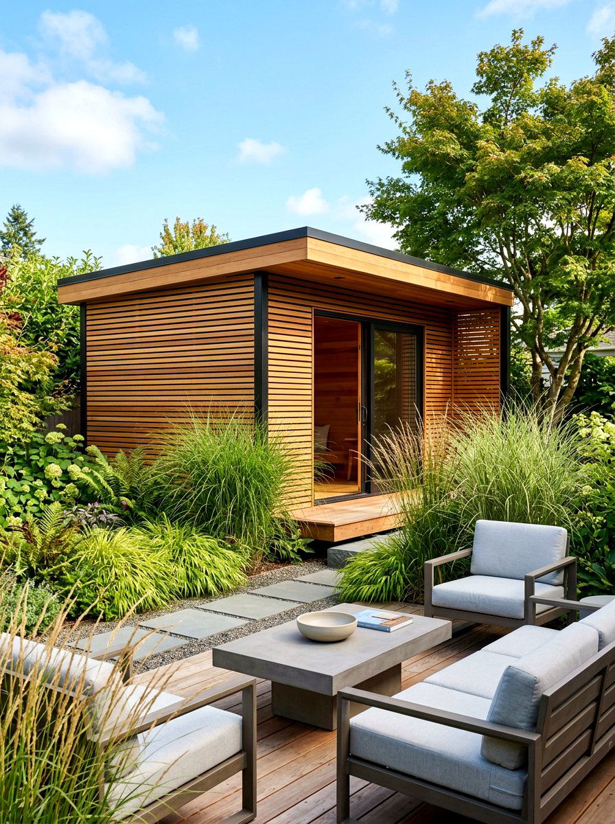 Cedar Slat Room - 30 hidden garden room backyard ideas