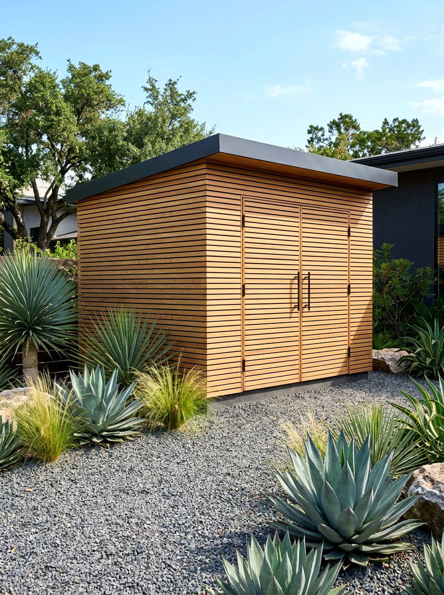 Cedar Slat Shed - 30 garden shed ideas