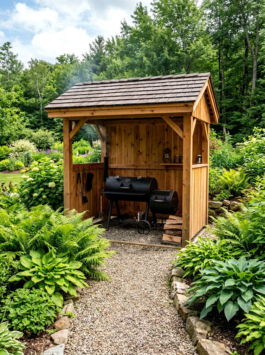 Cedar Smoker Enclosure - 30 smoker station ideas