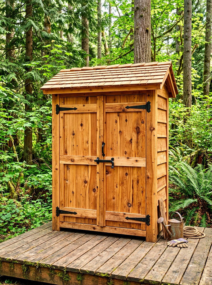 Cedar Storage Cabinet - 30 outdoor buffet cabinet ideas