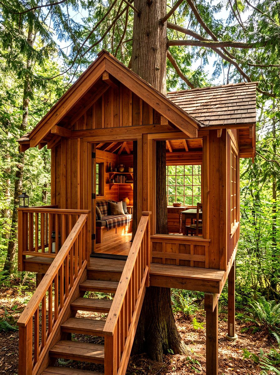 Cedar Treehouse - 30 treehouse ideas