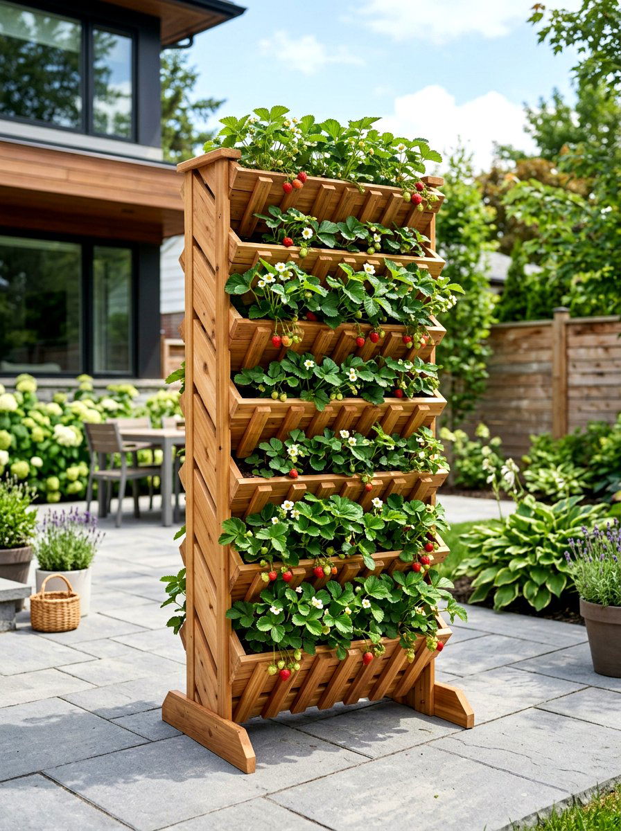 30 Vertical Strawberry Garden Ideas for Sweet Picks in Tiny Spaces