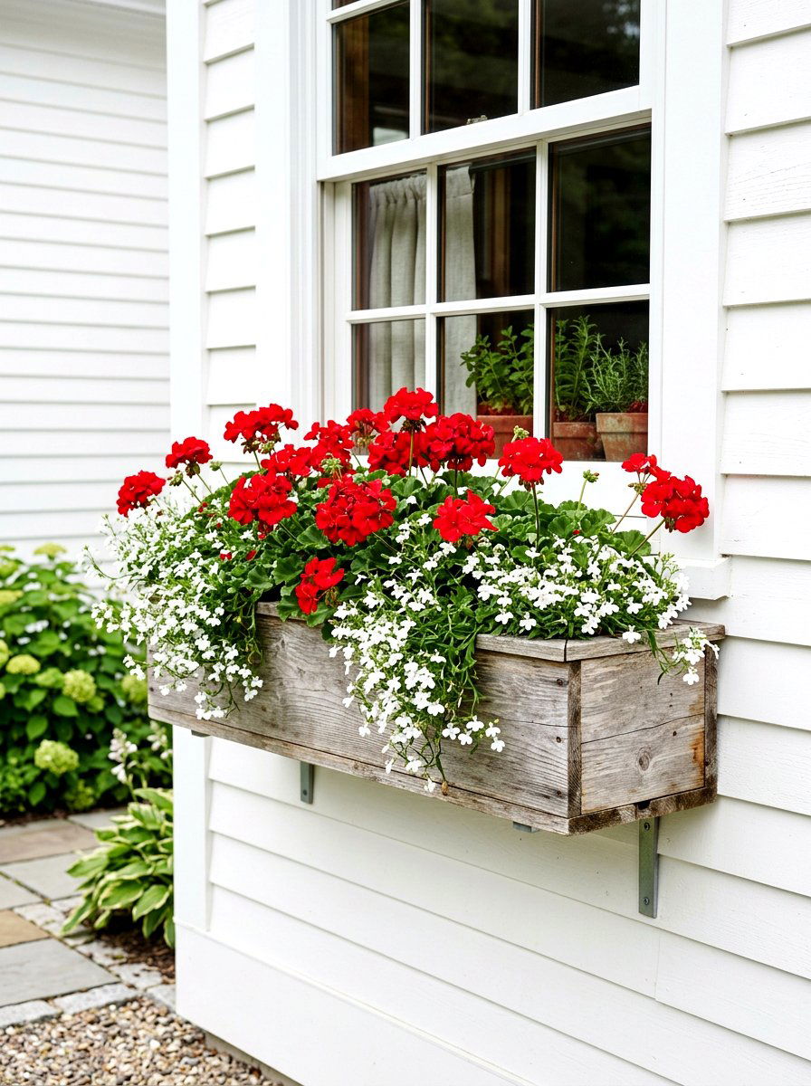 Cedar Window Box - 30 rustic planter ideas