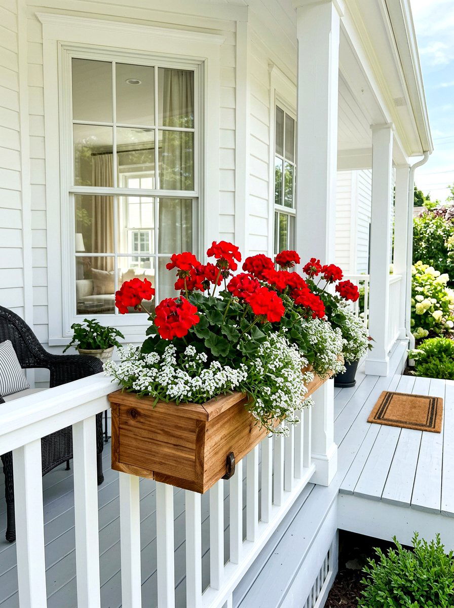 Cedar Window Box - 30 front stoop styling ideas