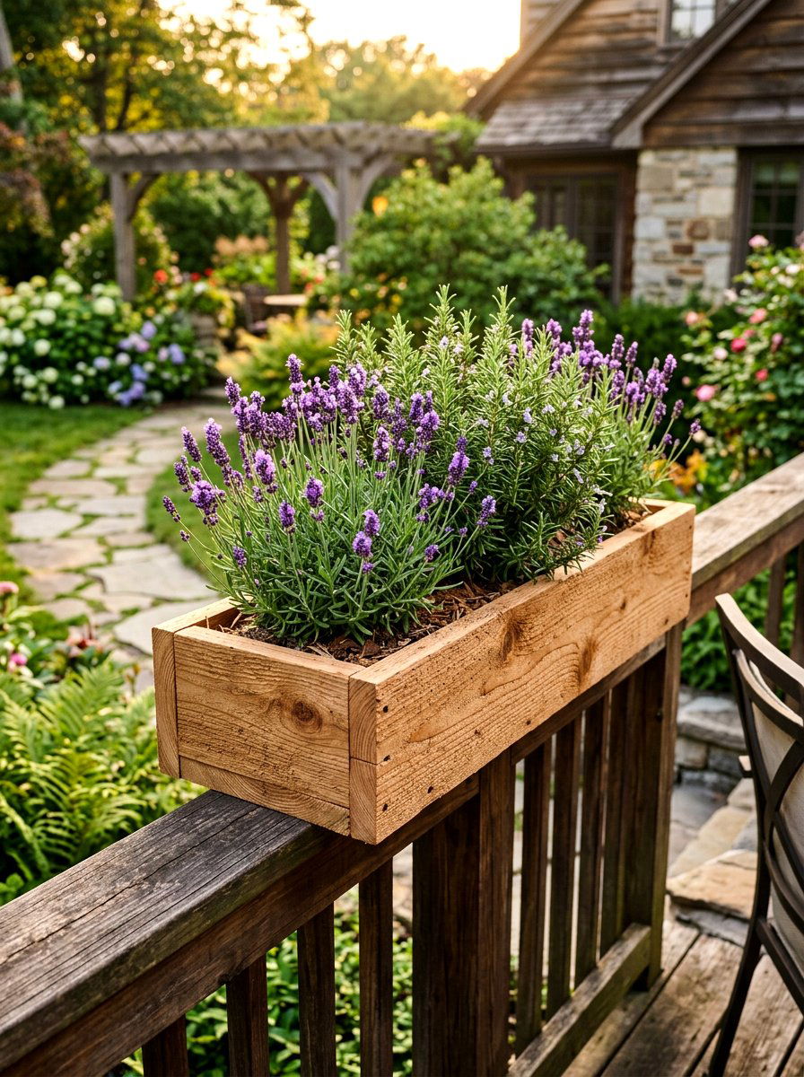 Cedar Window Box For Railing - 30 flower box railing ideas