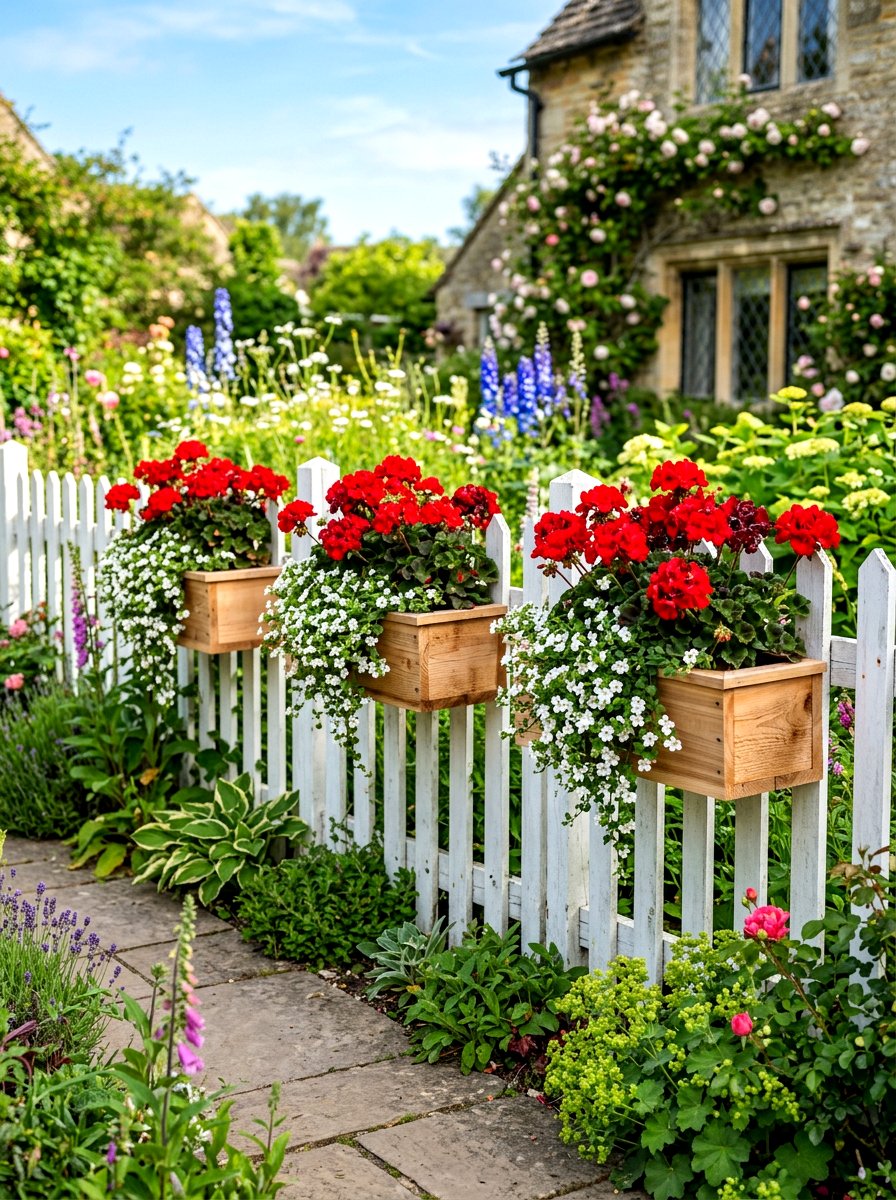 Cedar Window Box - 30 fence planter ideas