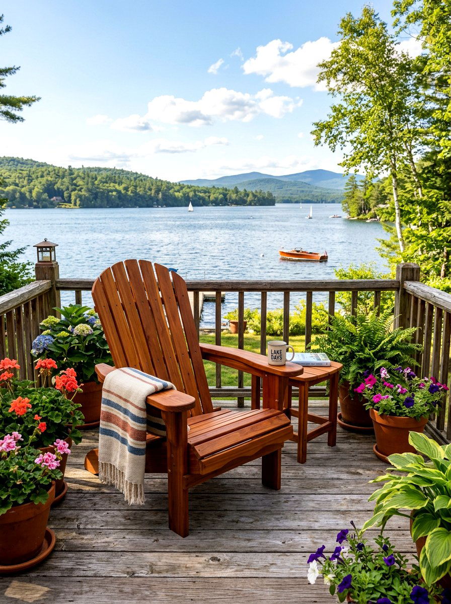 Cedar Wood Adirondack Chair - 30 rustic outdoor furniture ideas