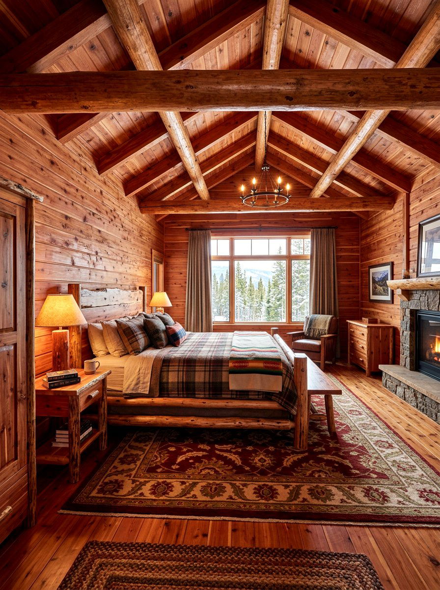 Cedar Wood Bedroom - 30 warm wood bedroom ideas