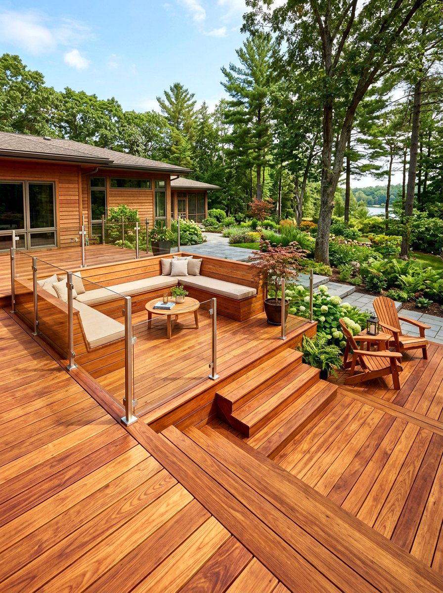 Cedar Wood Deck - 30 sunset inspired patio ideas