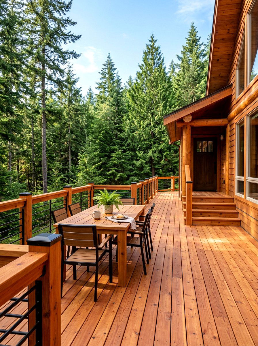 Cedar Wood Front Deck - 30 front deck ideas