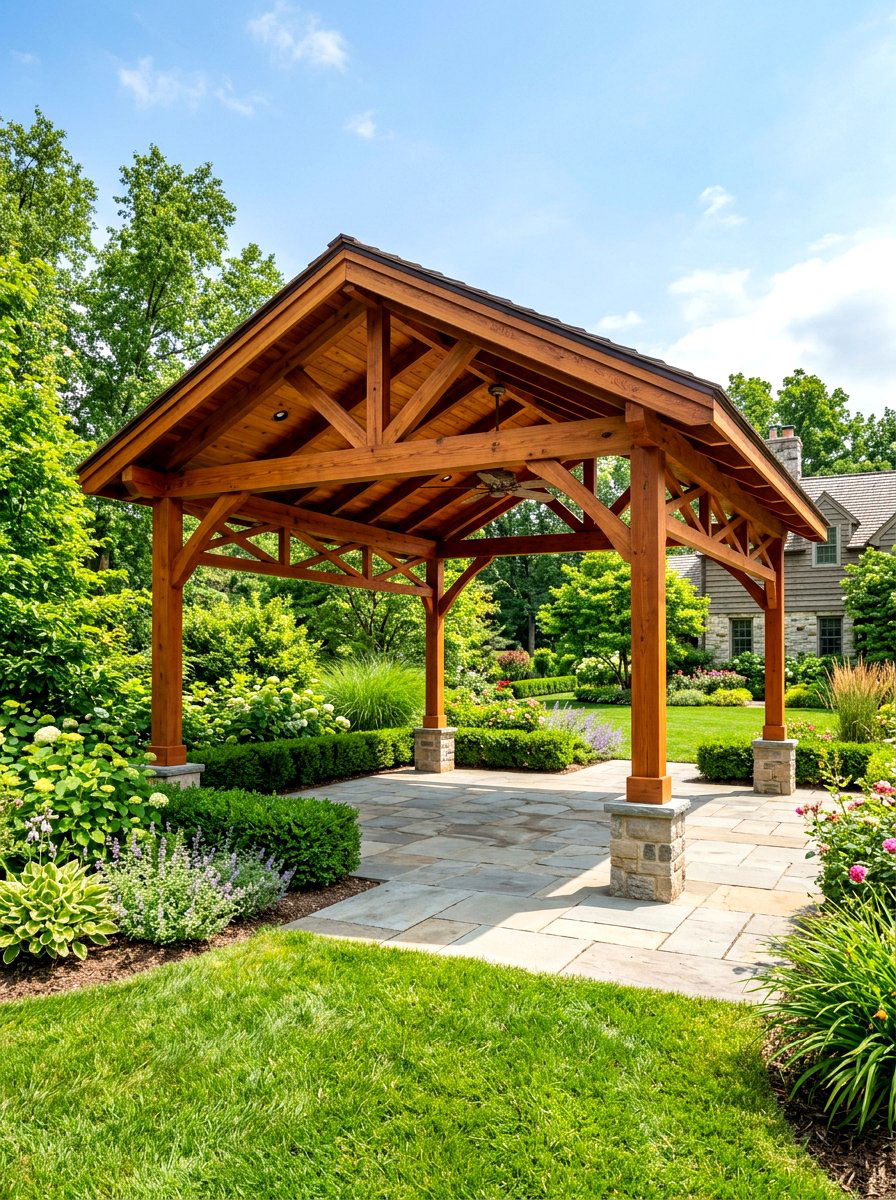 Cedar Wood Gazebo - 30 rustic gazebo ideas