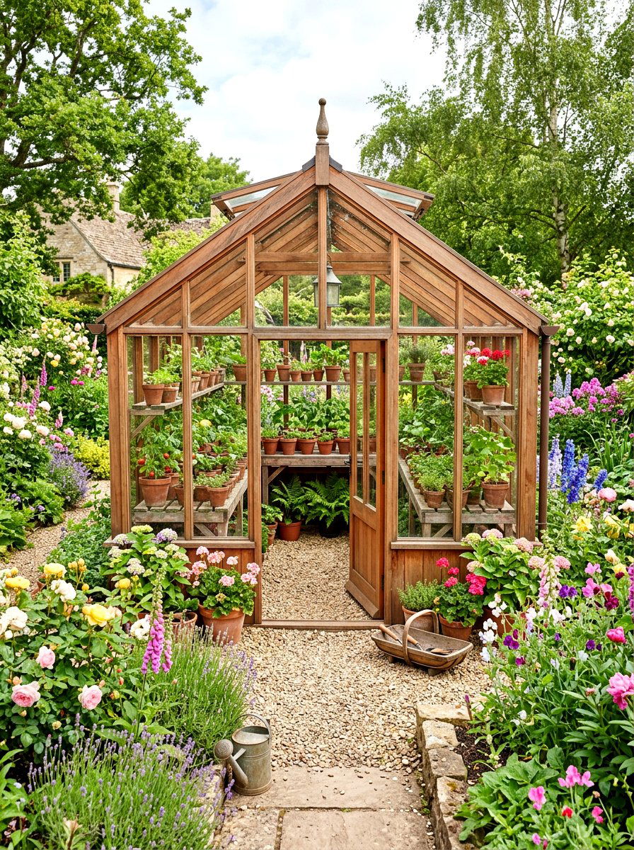 Cedar Wood Greenhouse - 30 modern greenhouse ideas