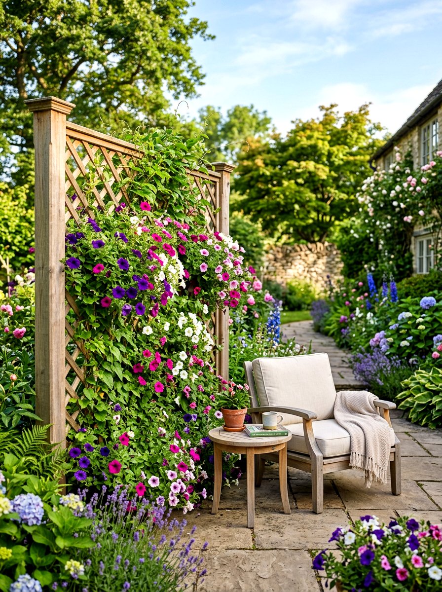 Cedar Wood Lattice Trellis - 30 trellis privacy ideas