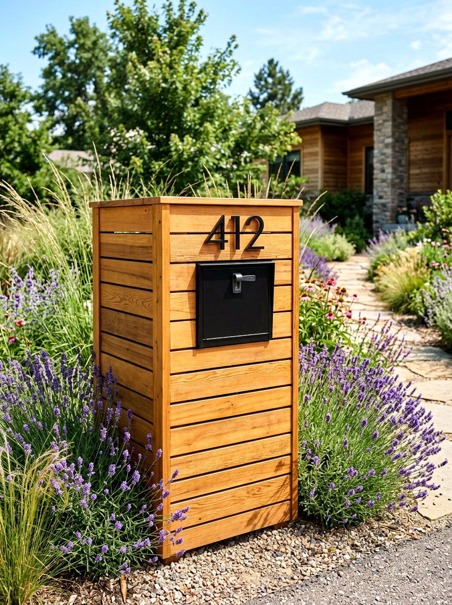 Cedar Wood Mailbox Enclosure - 30 statement mailbox ideas aesthetic