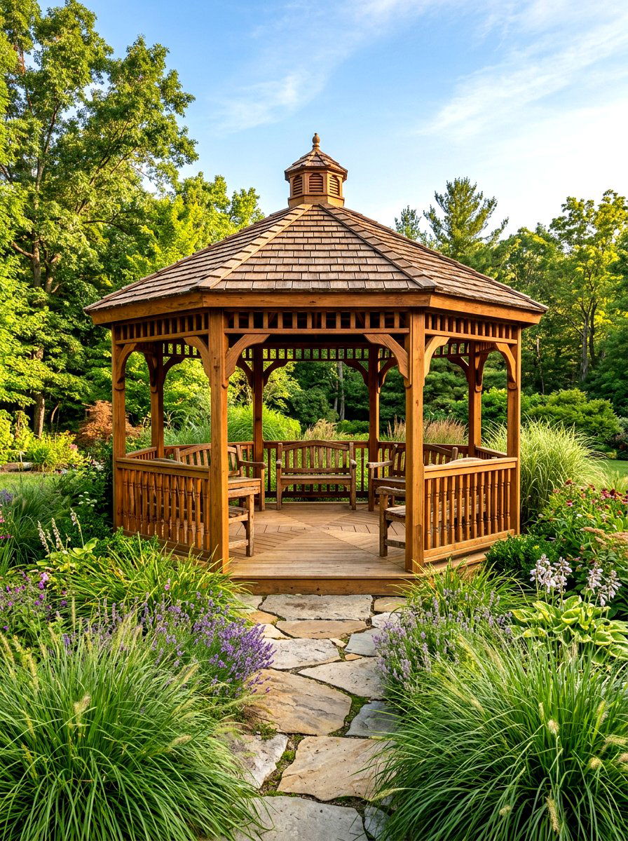 Cedar Wood Octagon Gazebo - 30 octagon gazebo ideas