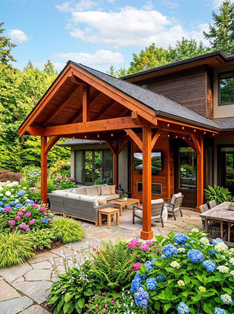Cedar Wood Pavilion - 30 attached pavilion ideas