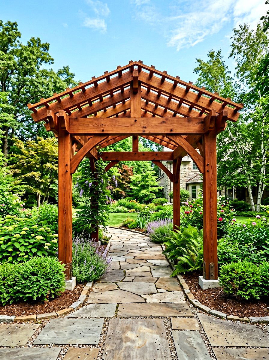 Cedar Wood Pergola - 30 pergola decorating ideas