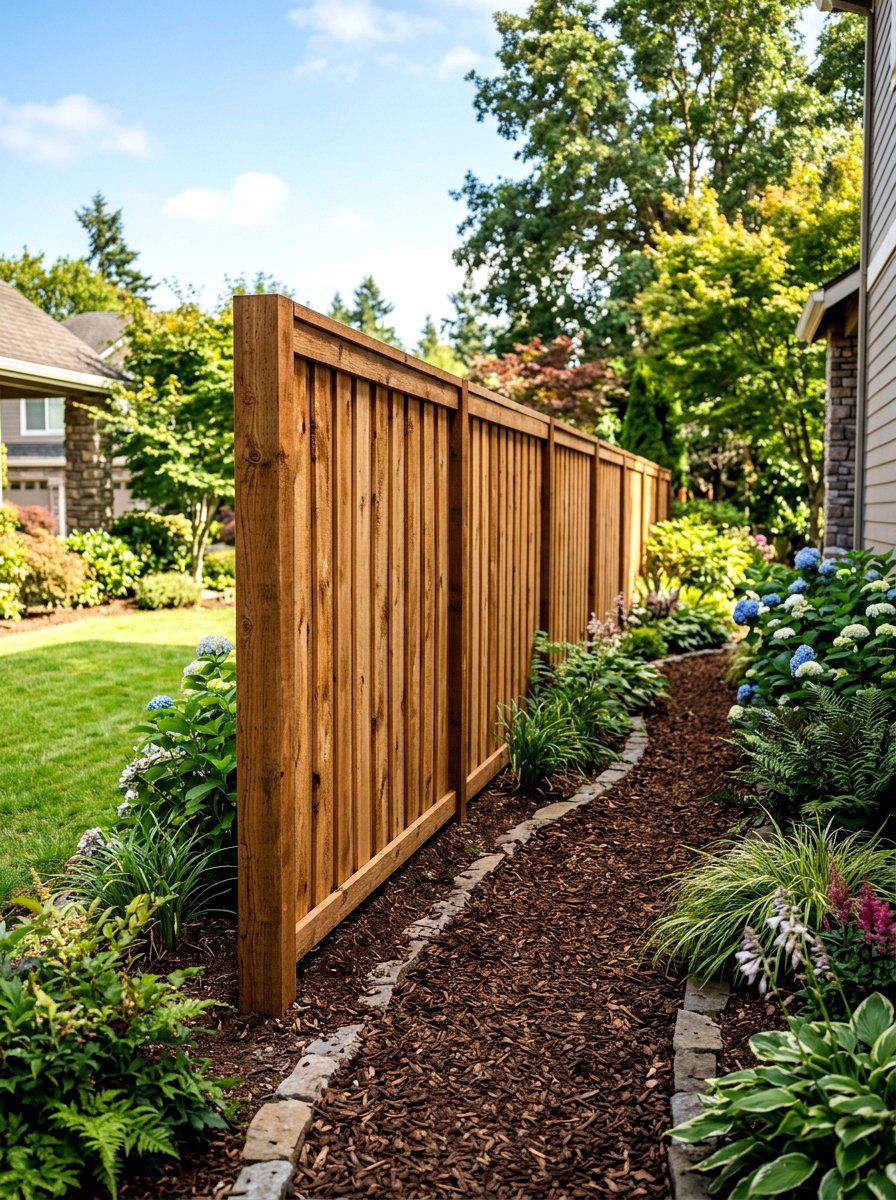 Cedar Wood Privacy Fence - 30 side yard privacy fence landscaping ideas