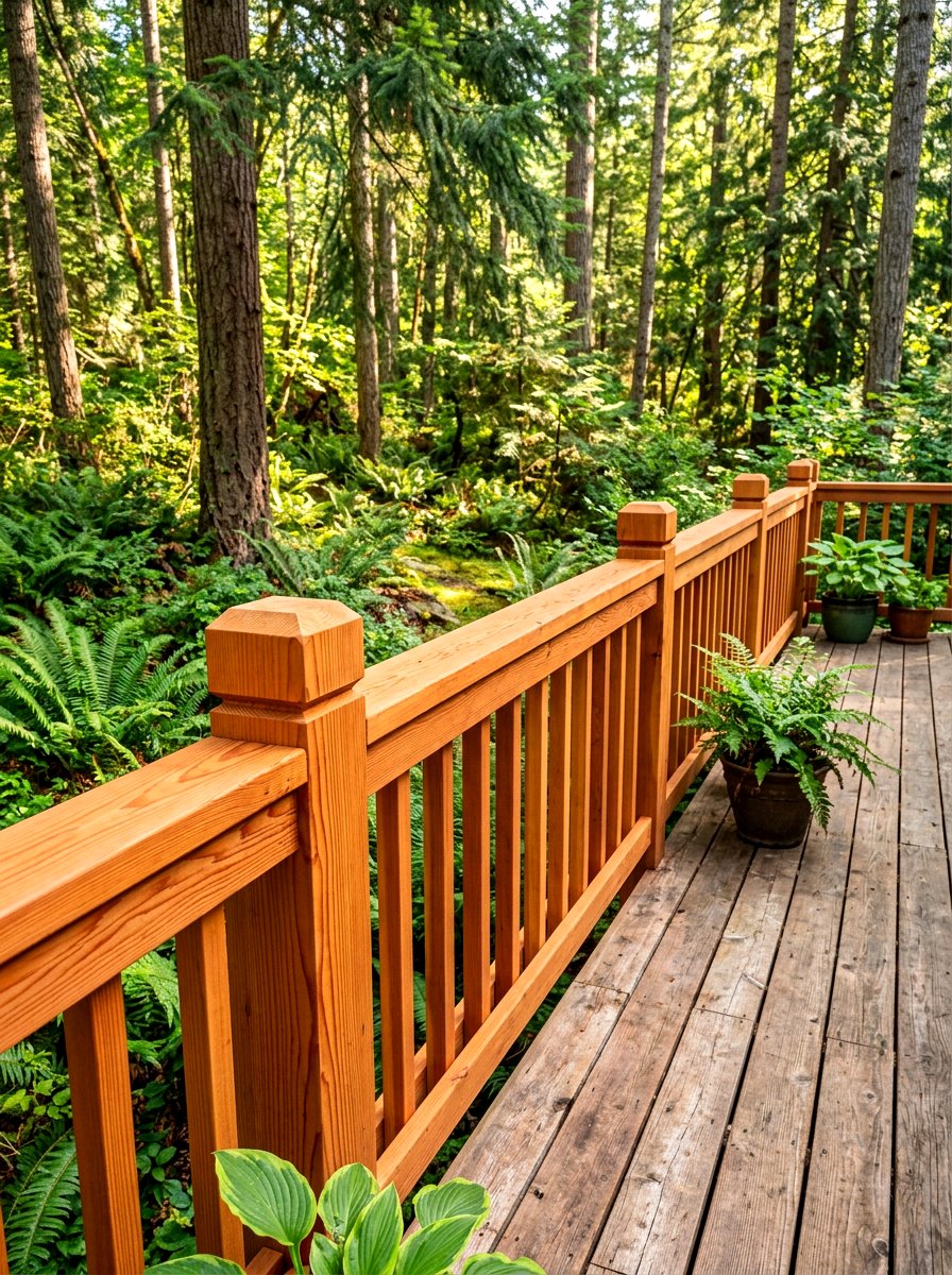 Cedar Wood Railing - 30 deck railing ideas